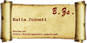 Balla Zsinett névjegykártya